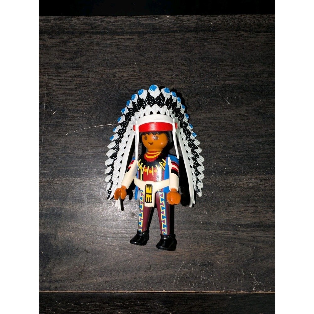 Playmobil Native American Indian Chief w Headdress 90" Toy Figure